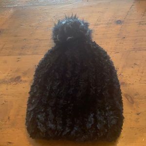 Black DKNY hat with pompom